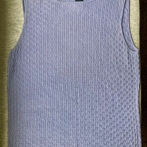 Geoffrey Beene Silk Cotton cable Textured Lavender Tank Top